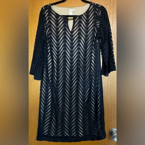 Emma & Michele | Dresses | Emma Michele Black Crochet Dress With Nude Liner  | Poshmark